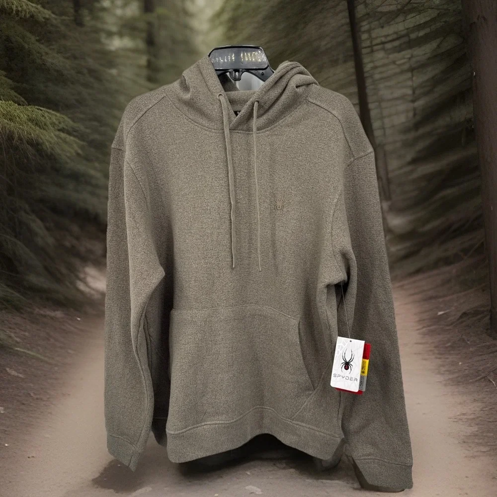 NWT Spider  Thermoweb 2.0 Fleece Lined‎ Hoodie Medium Color Timber- Brown/Grey